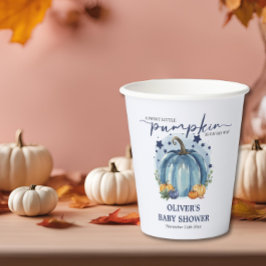 Vasos De Papel Calabaza Azul Pequeña En Su Camino Chico Baby Show