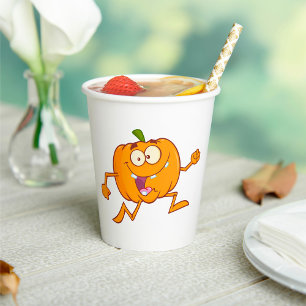 Vasos De Papel Calabaza Corriendo