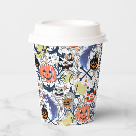 Vasos De Papel Calabaza de ghouls de halloween retro Mikitiez