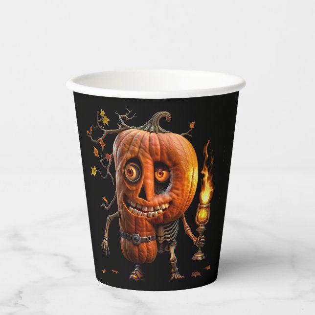 Vasos De Papel Calabaza de Halloween (Anverso)