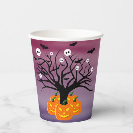 Vasos De Papel Calabaza de Halloween Jack del Árbol Muerto de los