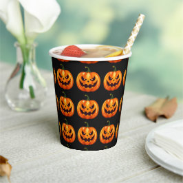 Vasos De Papel Calabaza de Jack O Lantern espeluznante de Hallowe