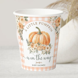 Vasos De Papel Calabaza En El Camino Cae Baby Shower Género Neutr