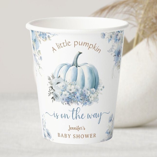 Vasos De Papel Calabaza en el camino de Baby Shower Blue Boy (Subido por el creador)