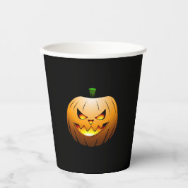 Vasos De Papel Calabaza feroz en una Copa de Papel