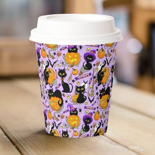 Vasos De Papel Calabaza Halloween Candy Gatos Negros