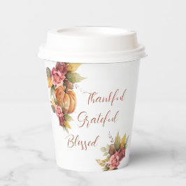 Vasos De Papel Calabaza Naranja del otoño del día de gracias