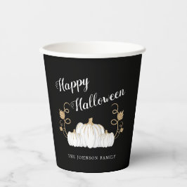 Vasos De Papel Calabaza negra linda feliz Halloween