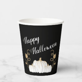 Vasos De Papel Calabaza negra linda feliz Halloween