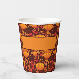 Vasos De Papel Calabaza otoñal personalizada