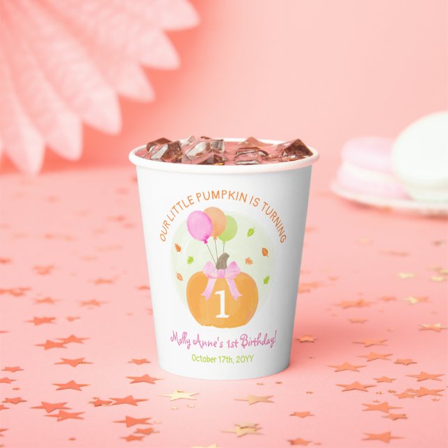 Vasos De Papel Calabaza primer Chica de cumpleaños primer Fiesta  (in situ)