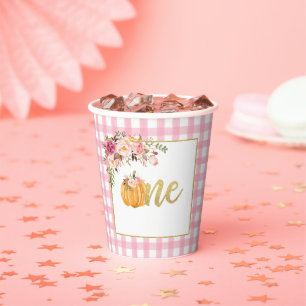 Vasos De Papel Calabaza Primera Copa de Papel de Cumpleaños - Pel