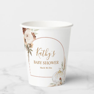 Vasos De Papel Calabaza Rustica Floral Boho Arch Cae Enamorado