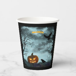 Vasos De Papel Calabaza y calabaza de Halloween