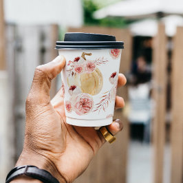Vasos De Papel Calabaza y flores acuáticas de moda | Otoño otoño