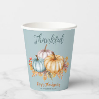 Vasos De Papel Calabazas acuáticas de agradecimiento Feliz Día de
