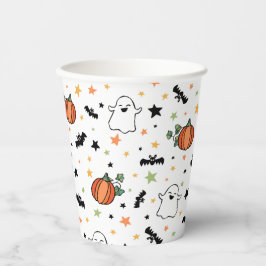Vasos De Papel Calabazas Bats Fantasmas Patrón de Halloween