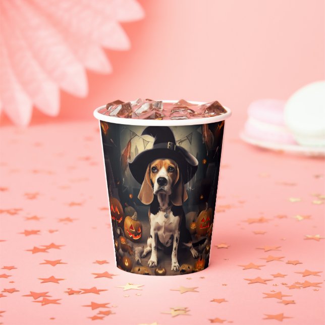 Vasos De Papel Calabazas Beagle Halloween Espeluznantes (in situ)