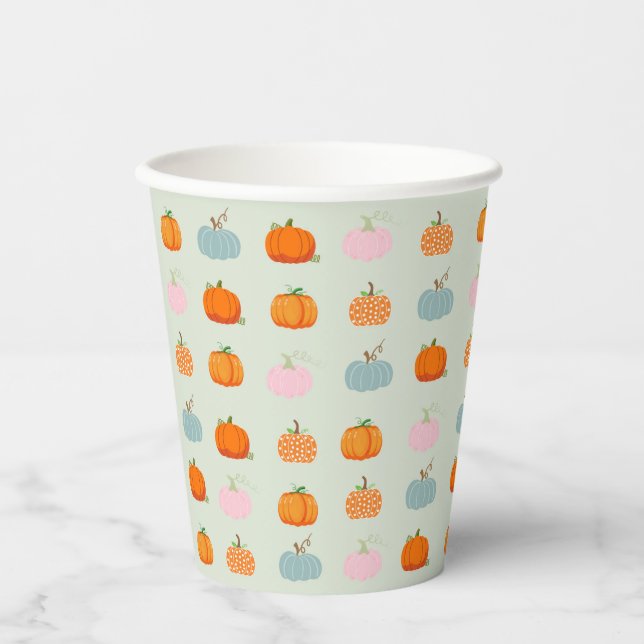 Vasos De Papel Calabazas coloridas (Anverso)