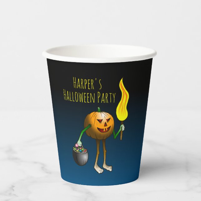 Vasos De Papel Calabazas de Halloween (Anverso)