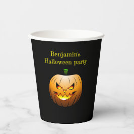 Vasos De Papel Calabazas de Halloween por la Noche