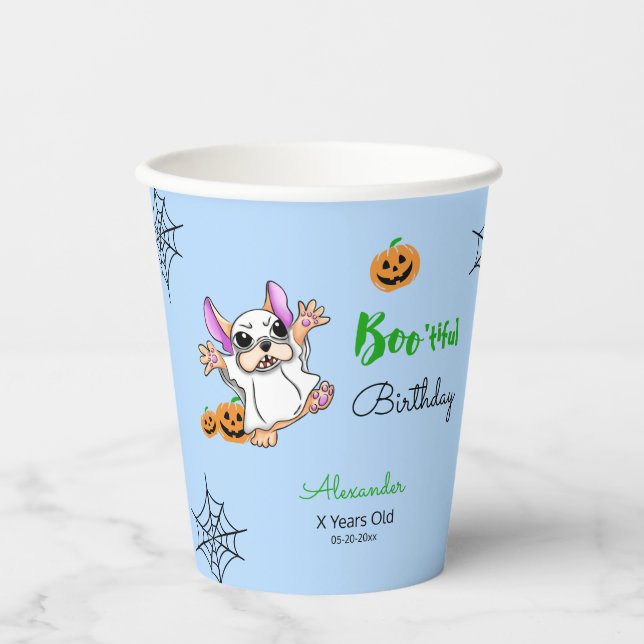 Vasos De Papel Calabazas fantasmas lindo Halloween Feliz cumpleañ (Anverso)