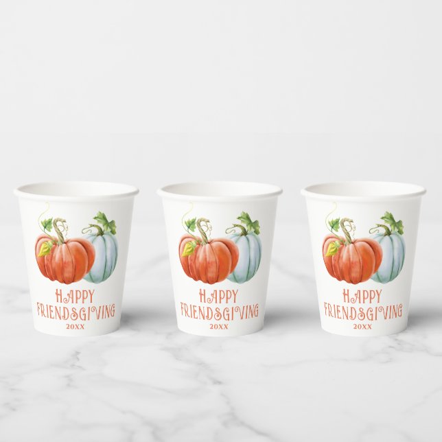 Vasos De Papel Calabazas Feliz amistad naranja quemado (Multi)