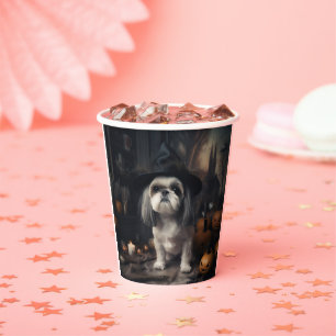 Vasos De Papel Calabazas Shih Tzu Halloween Asustadizas