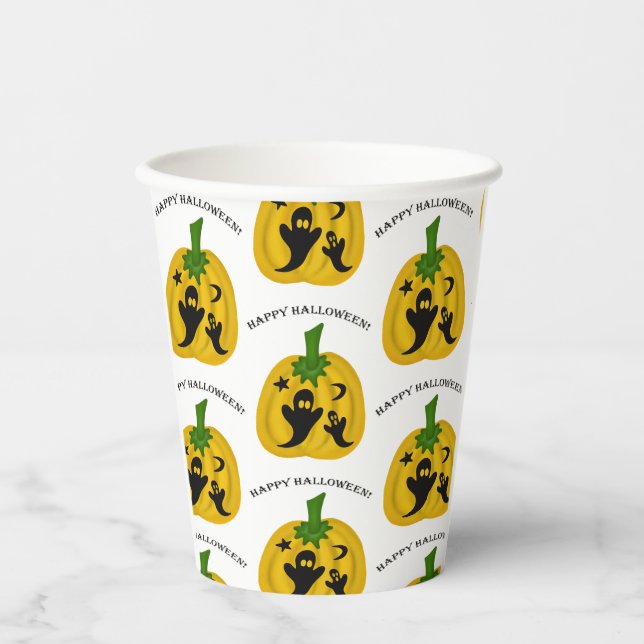 Vasos De Papel Calabazas y fantasmas (Anverso)