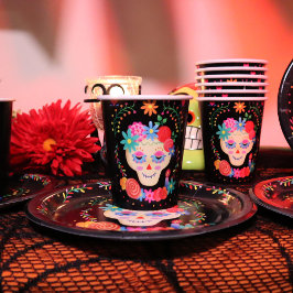 Vasos De Papel Calavera de azúcar de los muertos