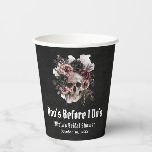 Vasos De Papel Calavera Floral "Antes de que yo lo haga" Desayuno