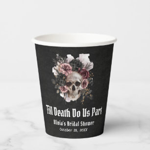 Vasos De Papel Calavera floral hasta la muerte, parte ducha nupci