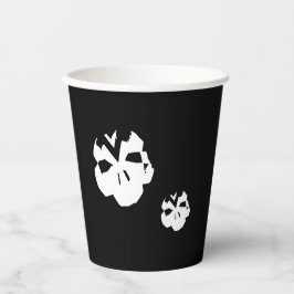 Vasos De Papel Calaveras alarmistas blancas negras de Halloween