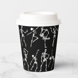 Vasos De Papel Calaveras bailando negro