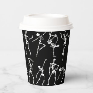 Vasos De Papel Calaveras bailando negro
