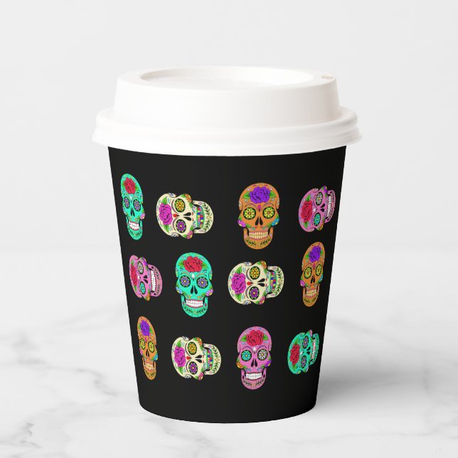 Vasos De Papel Calaveras de azúcar (Anverso)