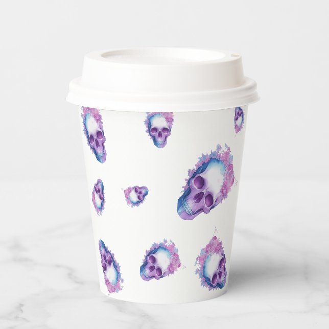 Vasos De Papel Calaveras Pastelloween (Anverso)