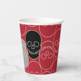 Vasos De Papel Calaveras - Rojo en sangre y blanco óseo
