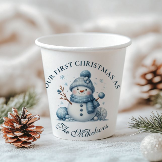 Vasos De Papel Cálida Navidad Rustica Azul (Subido por el creador)