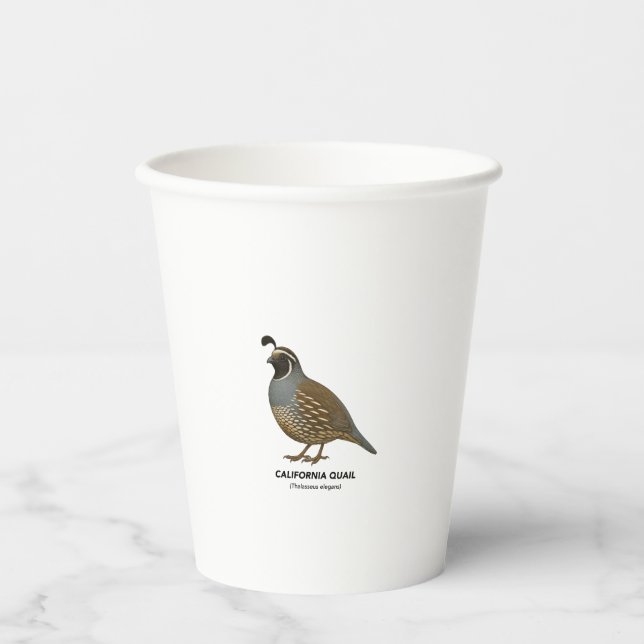 Vasos De Papel California Quail - Aves de California (Anverso)