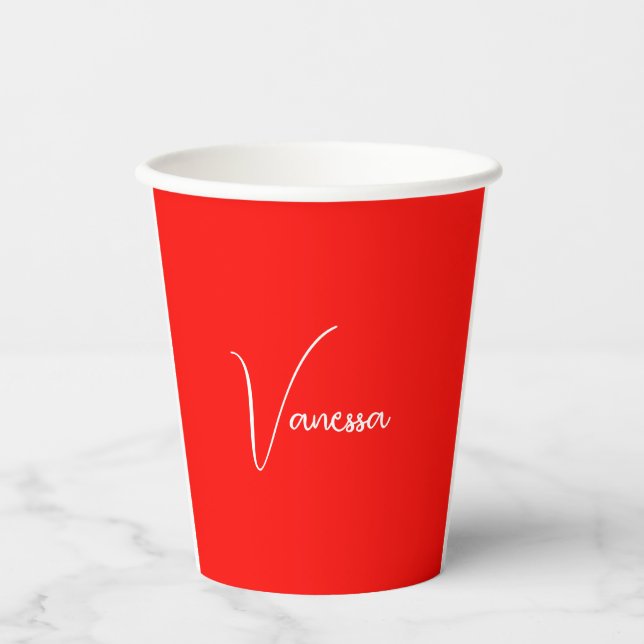 Vasos De Papel Caligrafía clásica profesional nombre personalizad (Anverso)