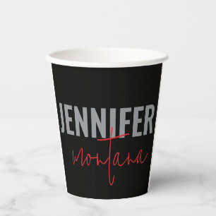 Vasos De Papel Caligrafía Elegante Llanura Añadir nombre propio