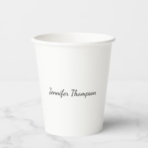Vasos De Papel Caligrafía Elegante Sencilla Nombre Simple