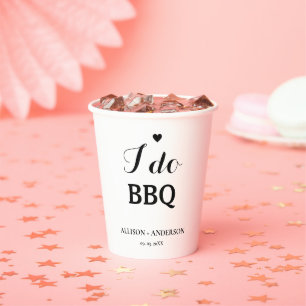 Vasos De Papel Caligrafía moderna i do bbq ducha de novia