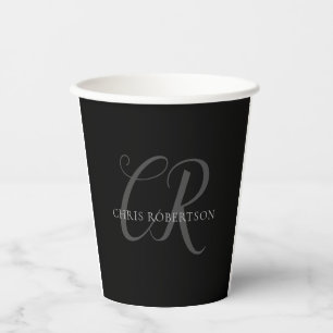 Vasos De Papel Caligrafía Monograma Nombre Regalo Personalizado G