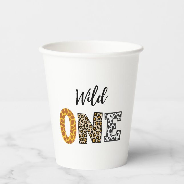 Vasos De Papel Calligrafía salvaje una ducha de bebé blanca (Anverso)