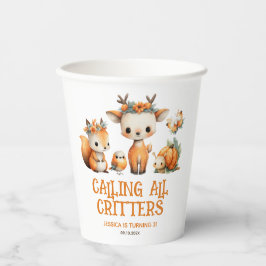 Vasos De Papel Calling All Critters Woodland Fall Kids' Birthday