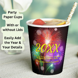 Vasos De Papel Cambiar año, Agregar cualquier nombre Texto de Año