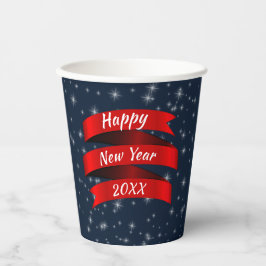 Vasos De Papel Cambiar el texto del año Feliz Año Nuevo Año 20xx 