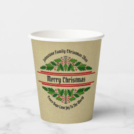 Vasos De Papel Cambiar nombre Navidades de texto 20xx Holly